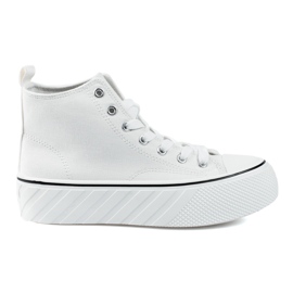 Shelovet vita high-top sneakers för kvinnor