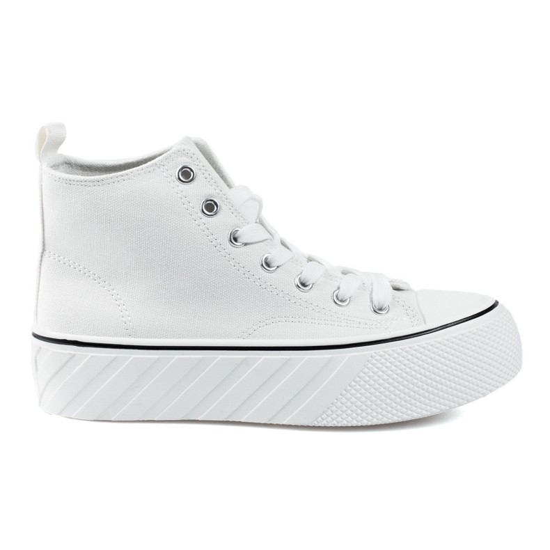 Shelovet vita high-top sneakers för kvinnor
