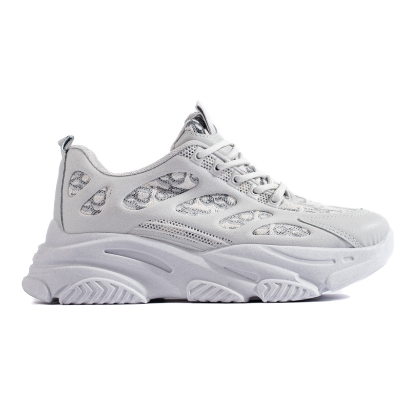 Shelovet damsneakers på en tjock sula, grå