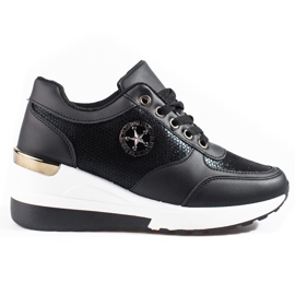 Svarta Shelovet wedge sneakers för kvinnor