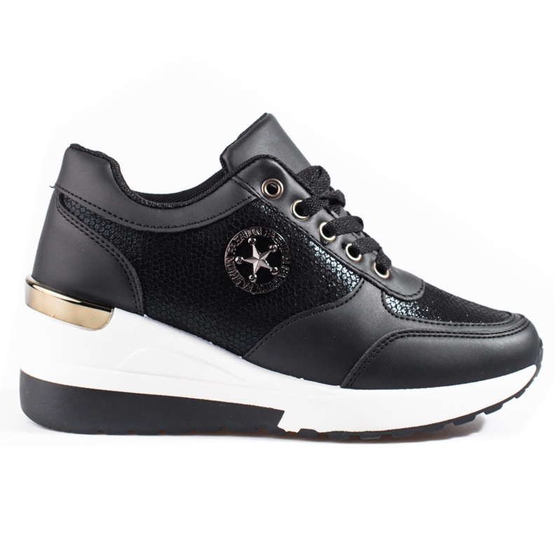 Svarta Shelovet wedge sneakers för kvinnor