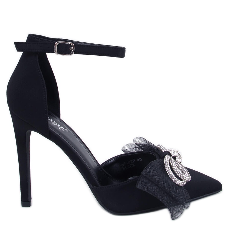 Seastar Nålar med rosett i tyll från Triana Black svart