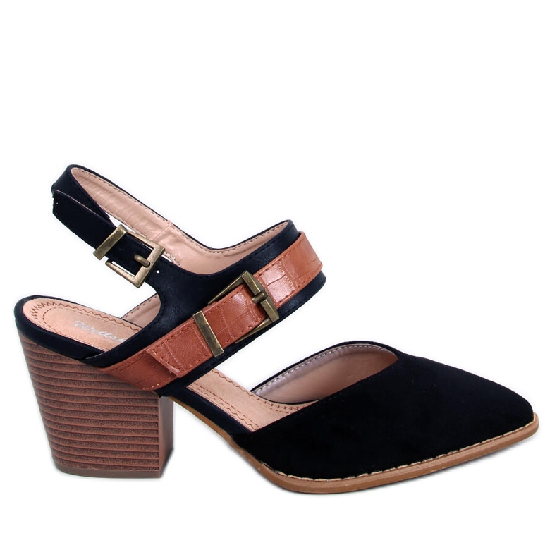 BM Chiatti Black Open Heel Pumps svart