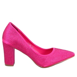 Högklackade pumps med stenar Marisa Fuchsia rosa
