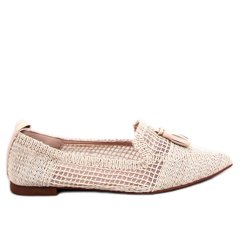 BM Monti Beige genombrutna ballerinor