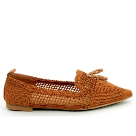 Monti Camel genombrutna ballerinor brun