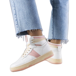 Rosa high-top sneakers från Robin vit
