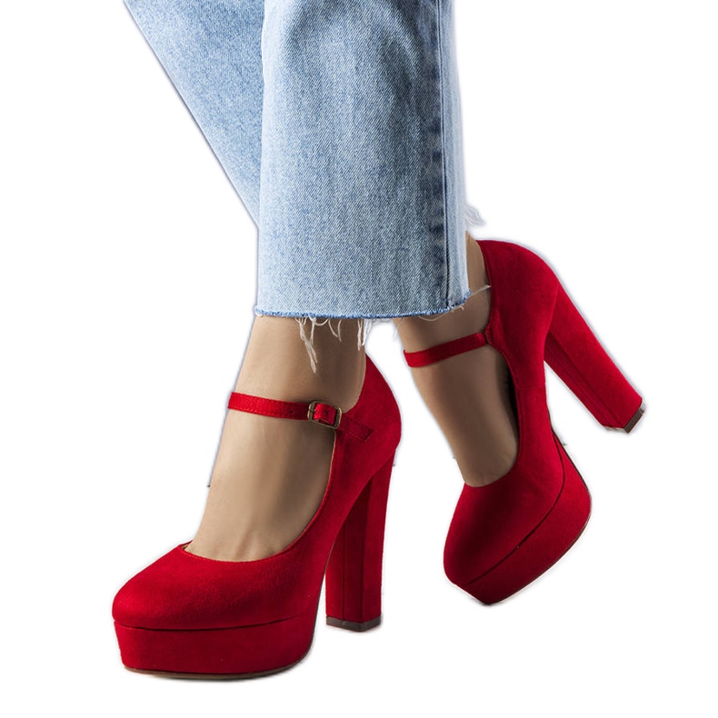 Röda klackpumps från Johnnie