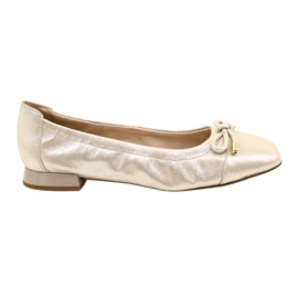Caprice Ballerinas kvinnors skor med en båge 9-22104-20 354 Taupe Sue.met silver-