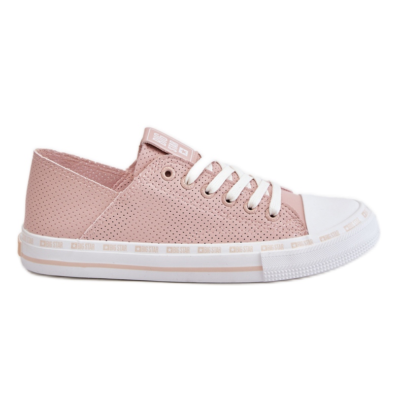 Låga sneakers i läder för kvinnor Big Star LL274015 Rosa