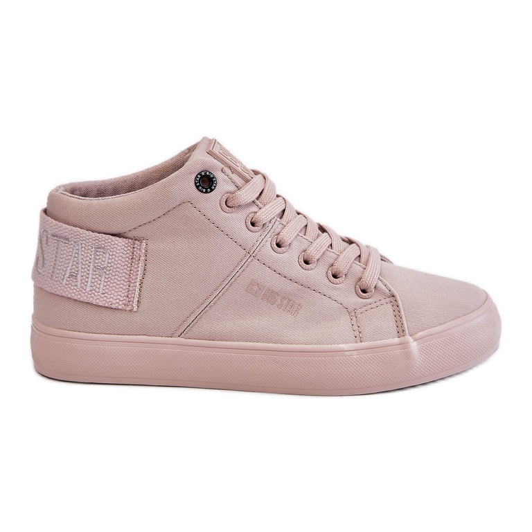 Klassiska High Top Sneakers för kvinnor Big Star LL274004 Nude rosa