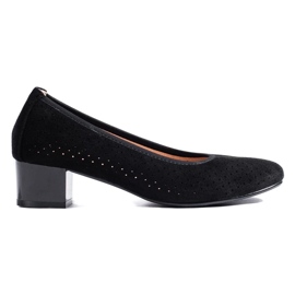 W. Potocki Kvinnors svarta genombrutna pumps Potocki