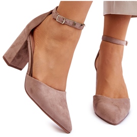 Mörkbeige Lexie Mockaklackpumpar