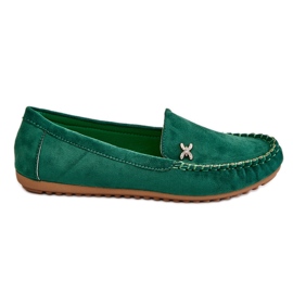 PS1 Loafers i mocka för kvinnor med grön Leah-utsmyckning