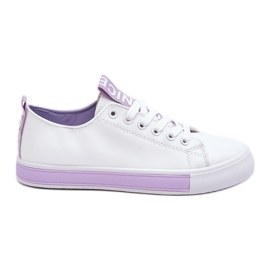 Klassiska damsneakers Vit-lila Ville