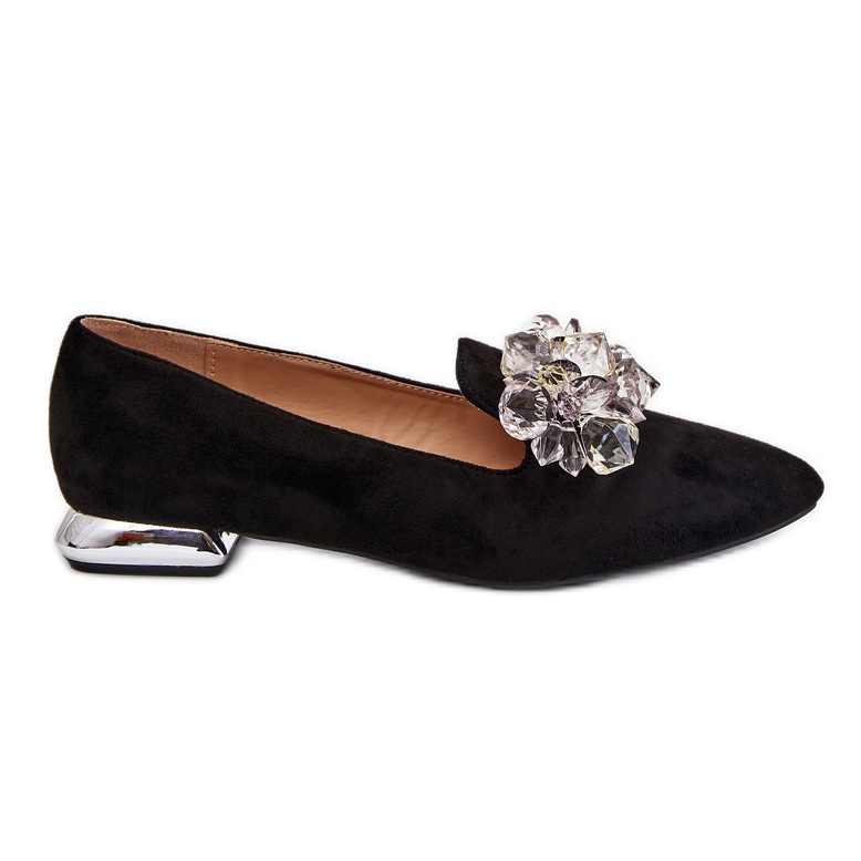 Damutsmyckade Loafers med platta klackar Svart Sloane