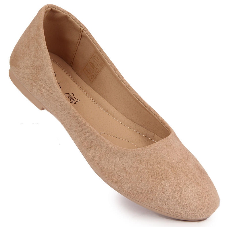Beige mocka ballerinor för kvinnor eVento 9BL02-1031