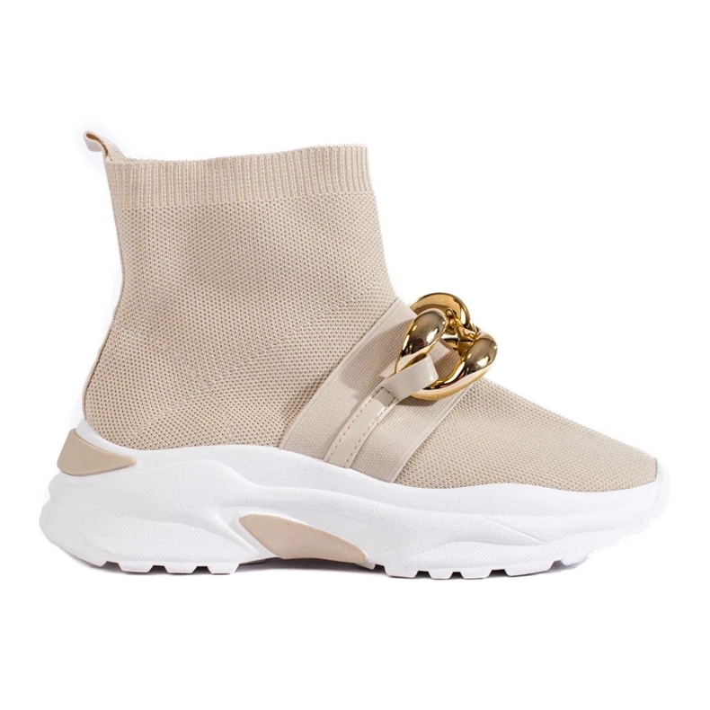 Shelovet damsneakers med en beige strumpa