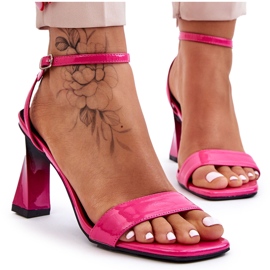 S.Barski Patent Fuchsia Owen högklackade sandaler rosa