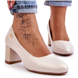 Pumpar på häl Sergio Leone PB178 Pearl Beige