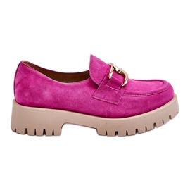 Lemar Fashionabla mocka Loafers Fuchsia Rayhan rosa