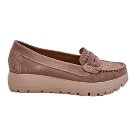 Lemar Milana Mocka Platform Loafers Mörk Beige