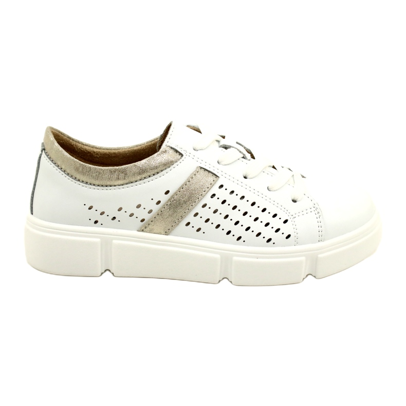 Genombrutna lädersneakers Filippo DP4531/23 WH GO