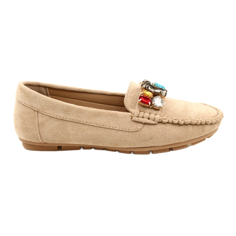 Evento Kvinnors eko-delade loafers med beige stenar