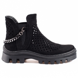 Genombrutna stövlar för kvinnor Potocki Svart