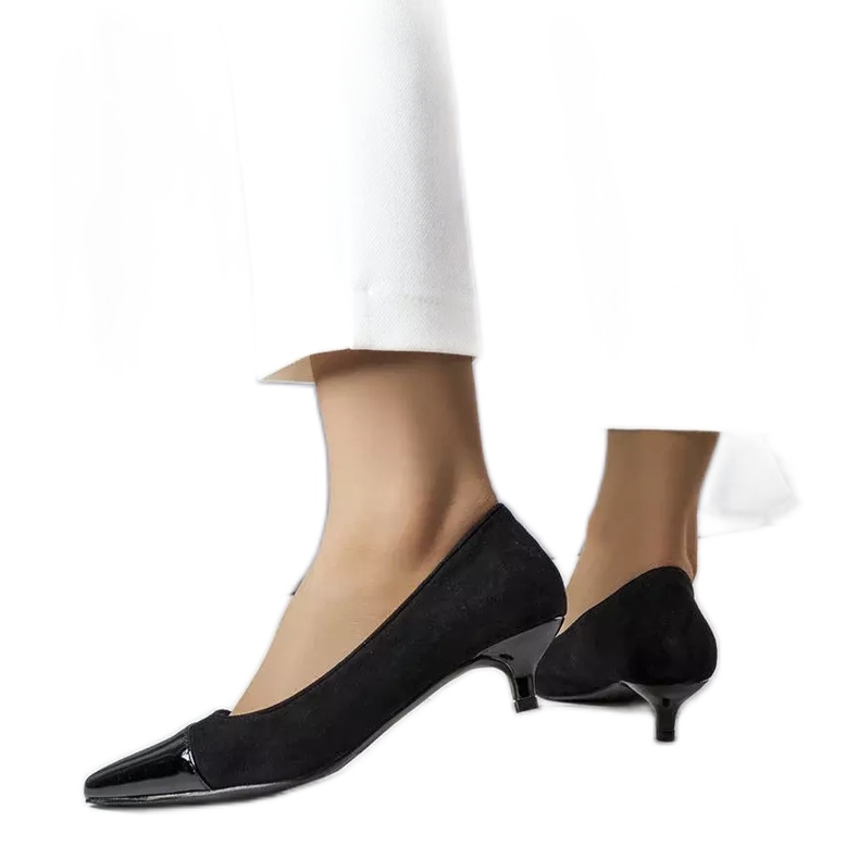 BM Duck patent tå svarta pumps