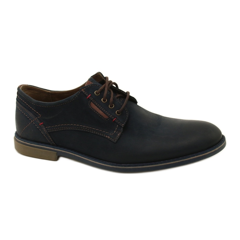 Riko Shoes Men's Leather Shoes 804 Navy Blue blå