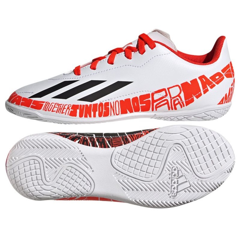 Adidas X Speedportal.4 Messi In Jr GW8400 fotbollsskor vit vit