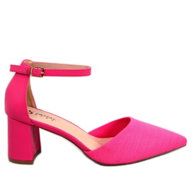 BM Klackade pumps med bälte Rossi Fuchsia rosa