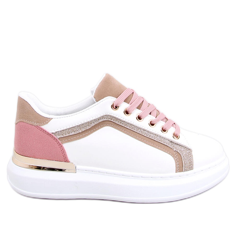 BM Brengle White damsneakers vit rosa mångfärgad