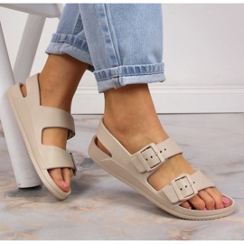 Sportsandaler i beige skum för kvinnor Big Star LL274746