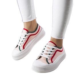 Rosa platåsneakers från Johanna röd