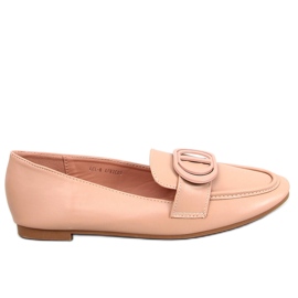 Meredith Apricot loafers med spänne för kvinnor beige