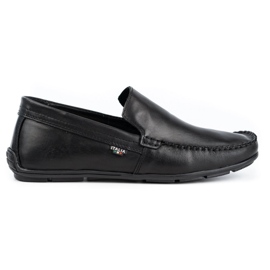 Olivier Läder loafers för män 085KNT svart grain
