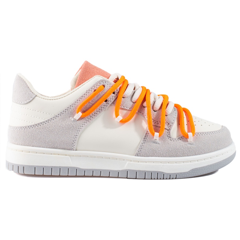 Shelovet sneakers med orange snörning vit