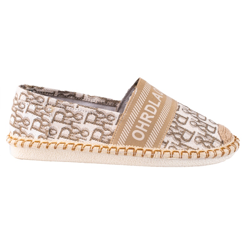 Shelovet beige espadrillor för kvinnor med mönster