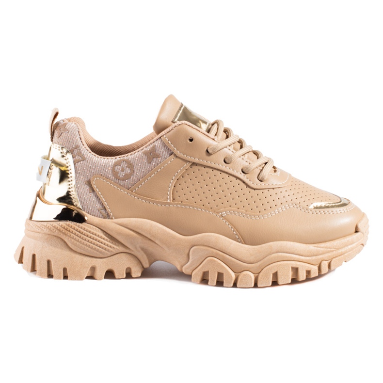 Beige Shelovet-sneakers för kvinnor med tjock sula