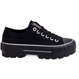 Tyg Plattform Sneakers Big Star LL274149 Svart