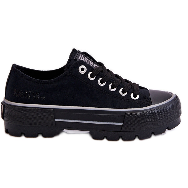 Tyg Plattform Sneakers Big Star LL274149 Svart