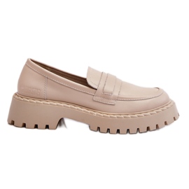 Dam Loafers Läderskor Big Star LL274457 Beige