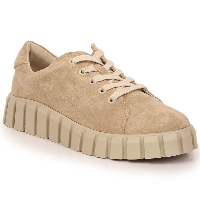 Potocki SZ12005 platåskor i beige mocka
