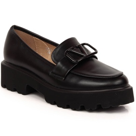 Höga klackar för kvinnor och svarta platåskor Vinceza 16380