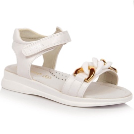Flicksandaler med kardborrekedja vit Vinceza 36127