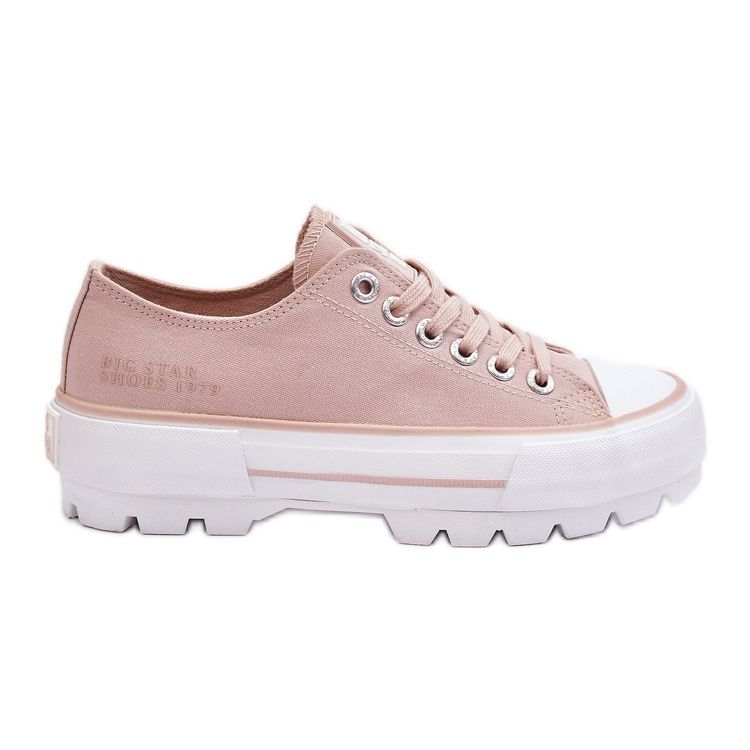 Tyg Plattform Sneakers Big Star LL274151 Naken rosa