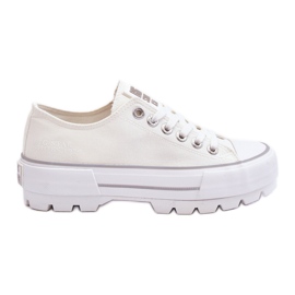 Tyg Plattform Sneakers Big Star LL274150 Vit