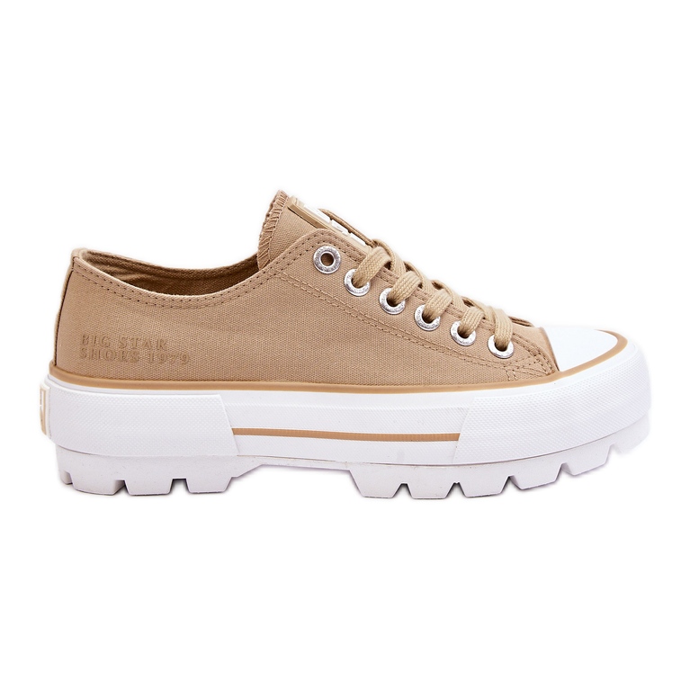 Tyg Plattform Sneakers Big Star LL274154 Beige